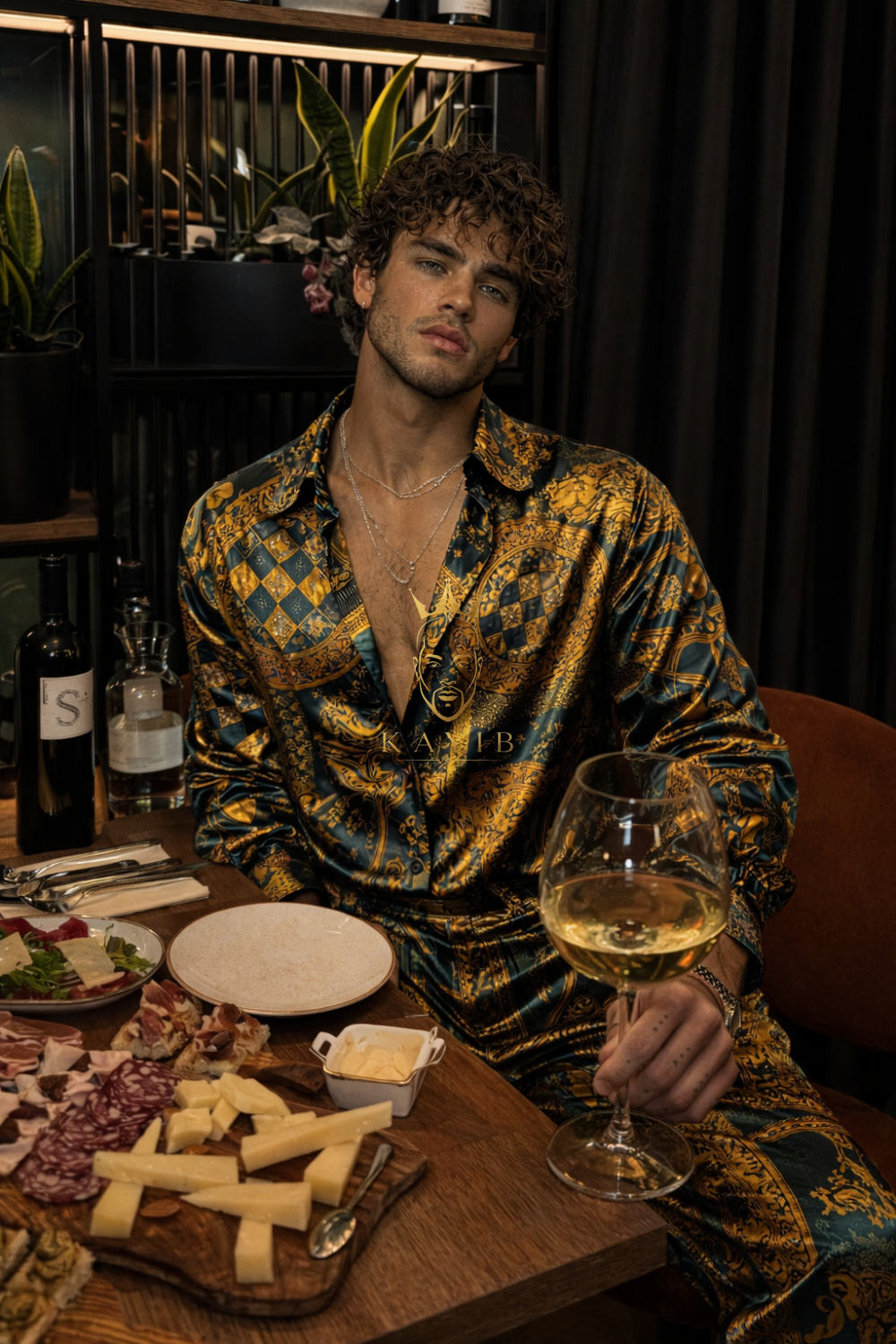 Luxury Satin Silk Shirt & Wide-Leg Pants – Limited Edition