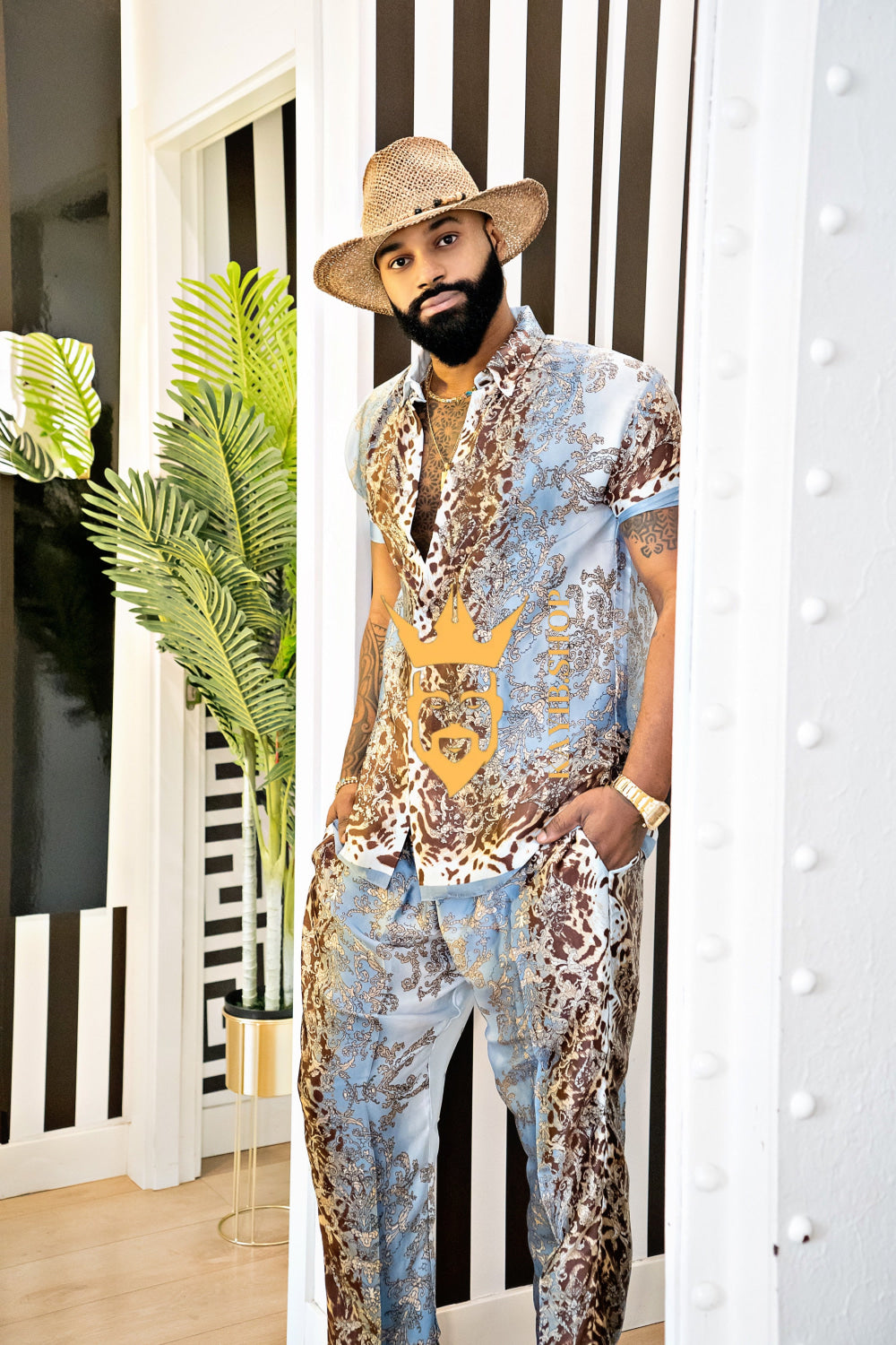 Elevate Your Summer Style: Men's Luxury Silk Set - kayibstrore