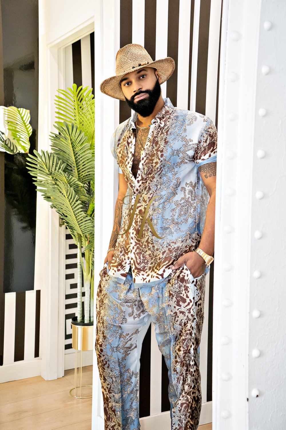 Elevate Your Summer Style: Men's Luxury Silk Set - kayibstrore