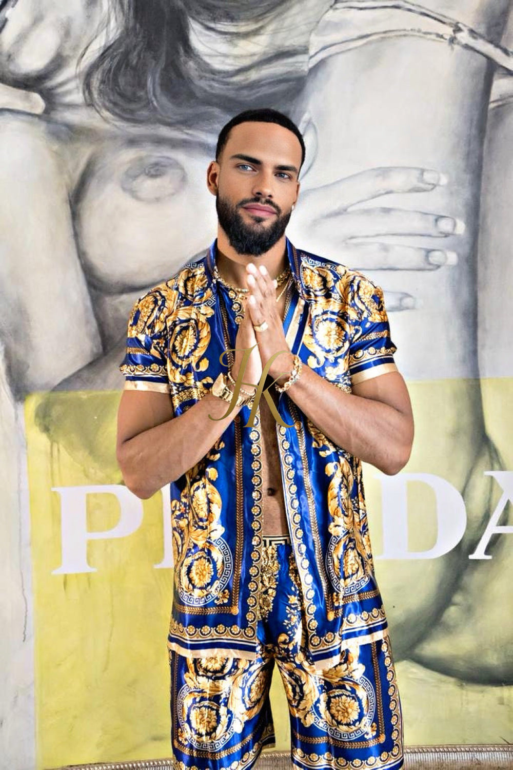 Luxury Silk Shirt Set - Festival Outfit, Boho Handmade Men's Fashion - kayibstrore