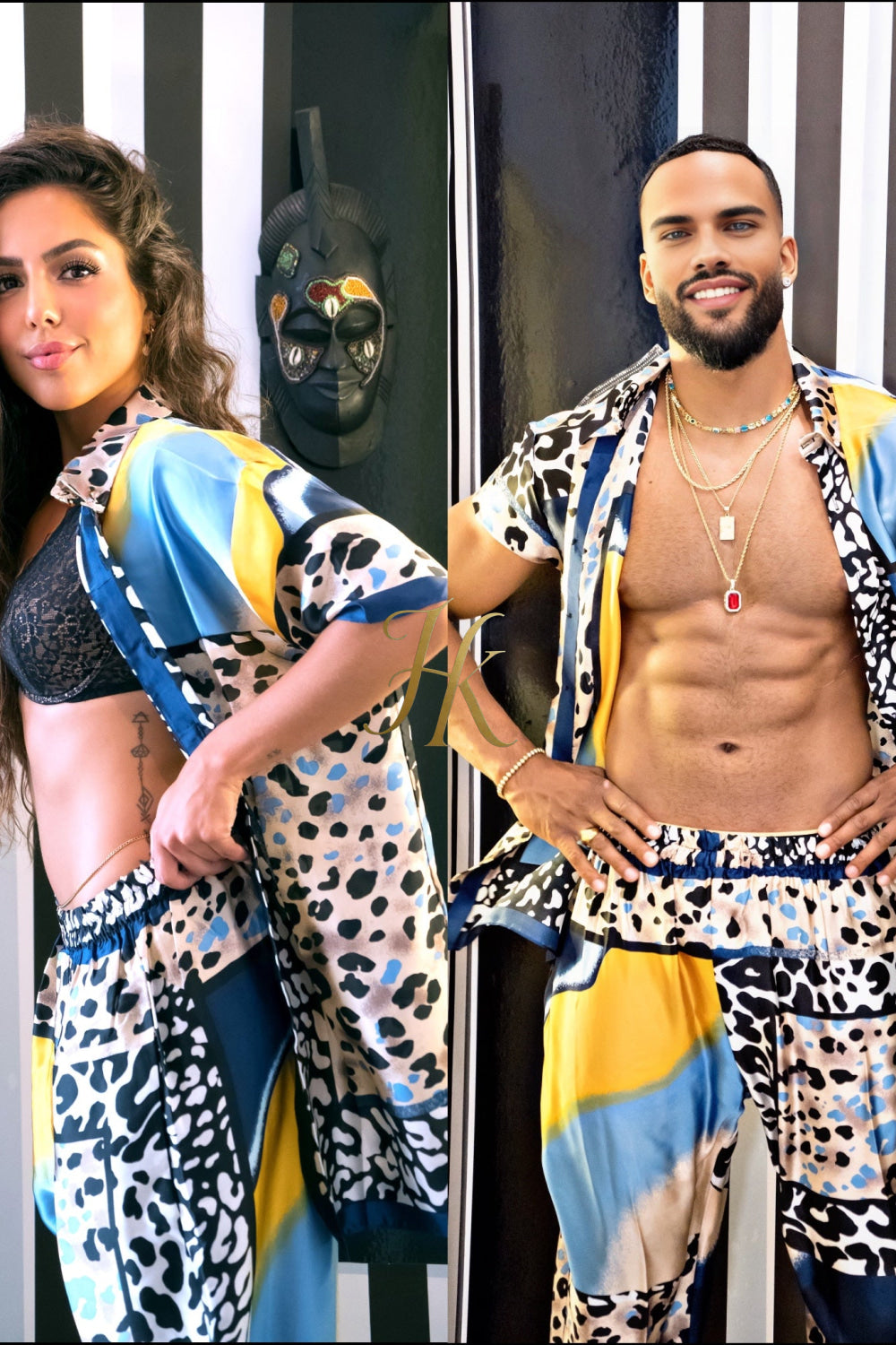 Matching Couple Silk Collection – Iconic Style for Him & Her - kayibstrore