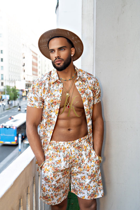 Flower Fashion Spring/Summer Men's Lace Two-Piece Clothing - kayibstrore