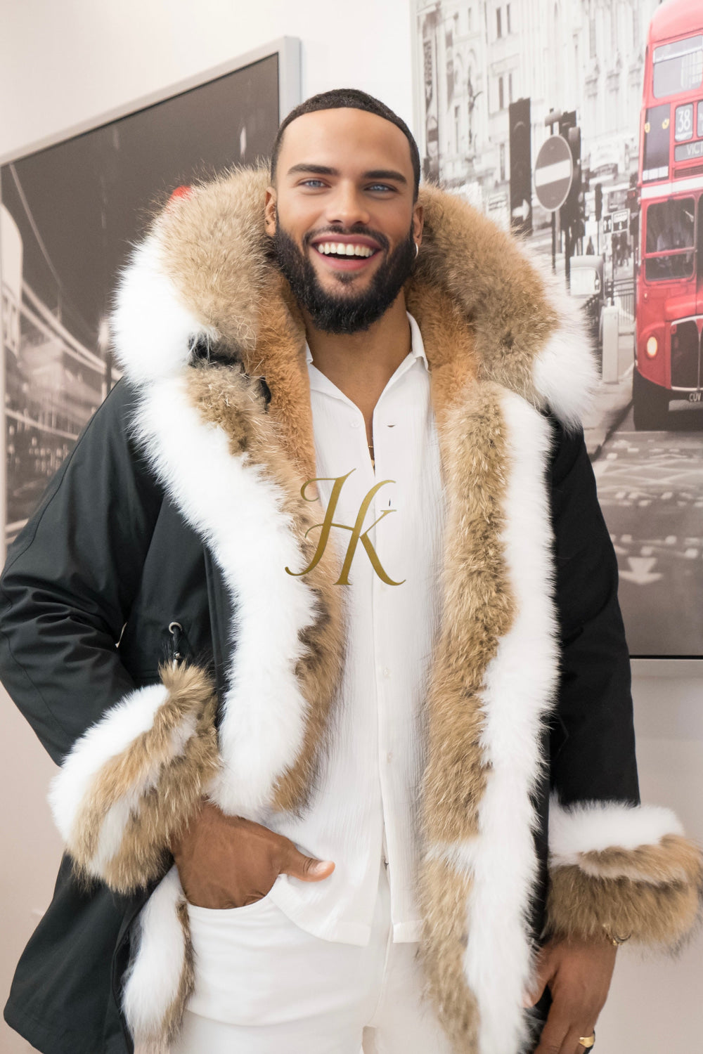 Men's Luxury handmade fox fur Coats Parka - Versatile Winter Protection for the Modern Man - kayibstrore