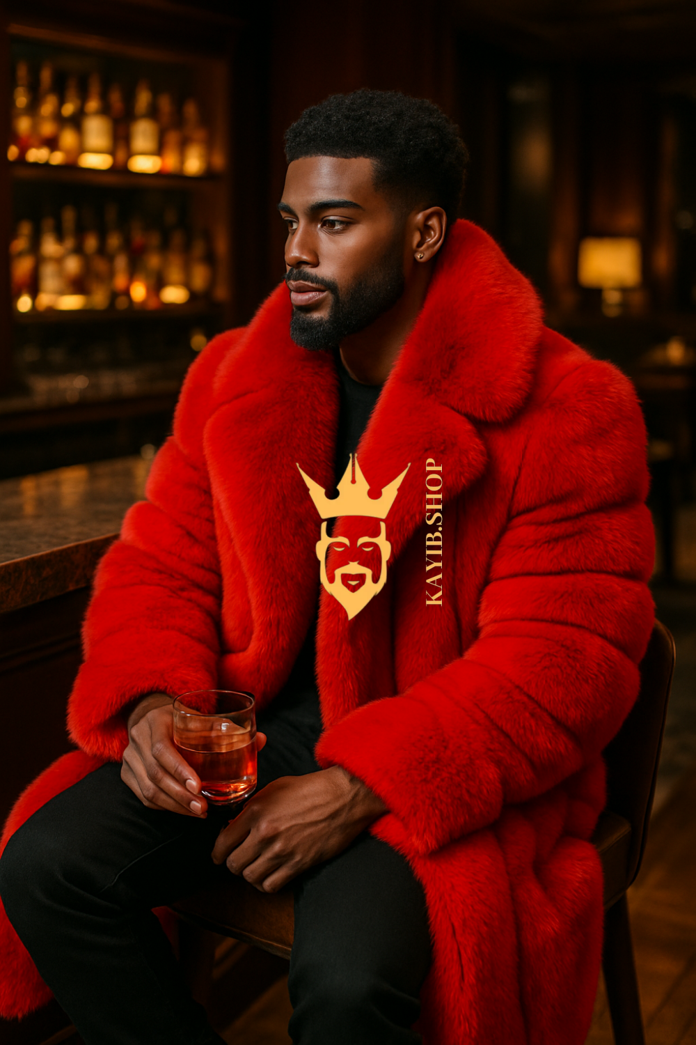Men’s Natural Long Fox Fur Coat – Genuine Luxury Winter Outwear