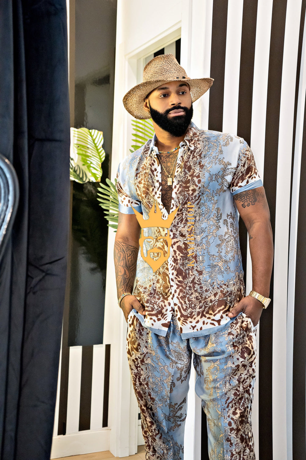 Elevate Your Summer Style: Men's Luxury Silk Set - kayibstrore