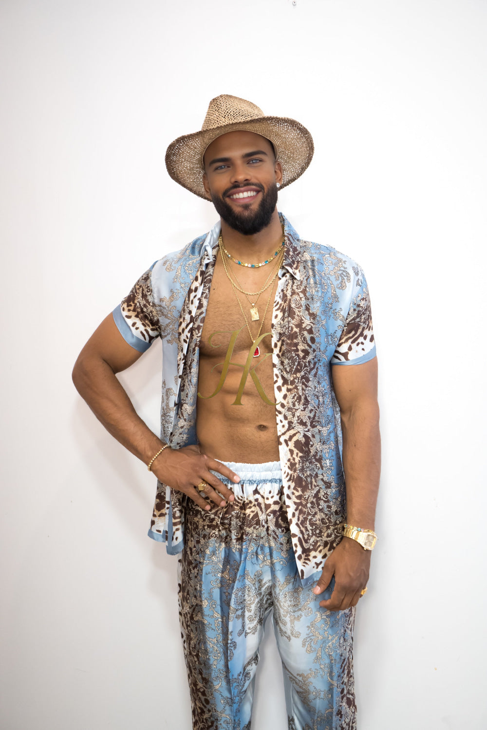 Luxury Handmade Outfits: Men's Luxury Silk Set shirt - kayibstrore