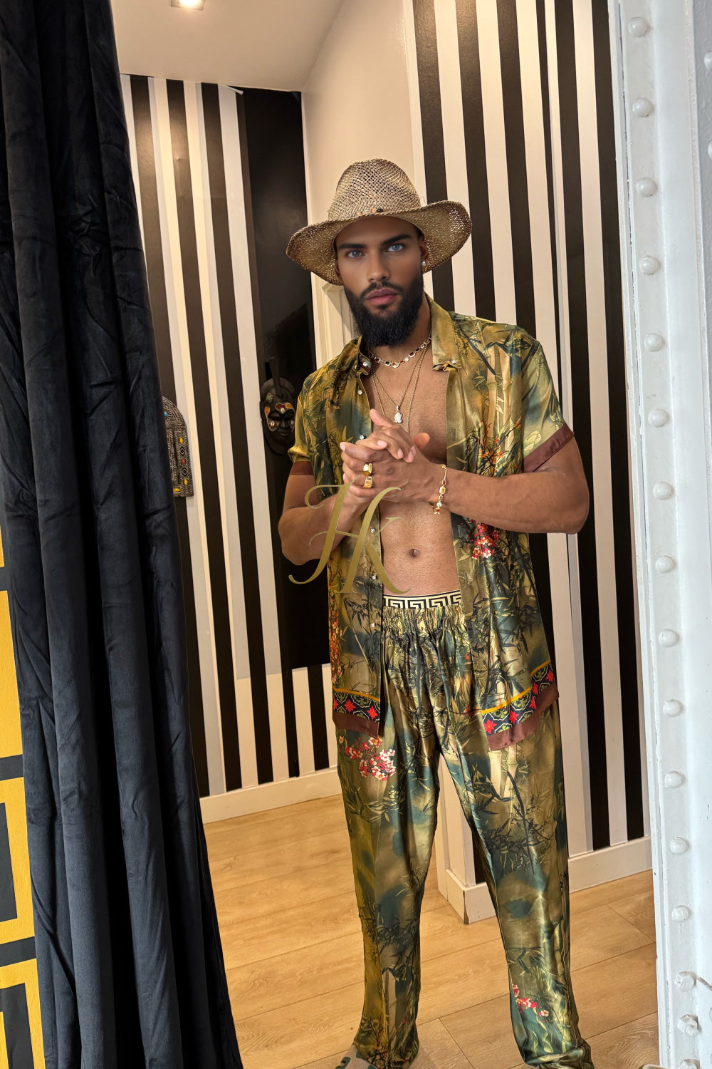 Men’s Pure Silk Matching Set – Where Comfort Meets Sophistication - kayibstrore