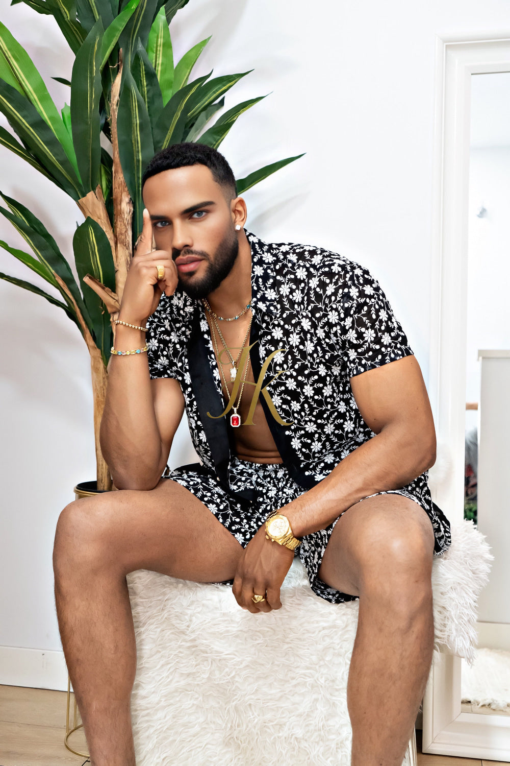 Fashion Spring/Summer Men's Lace Two-Piece Clothing - kayibstrore