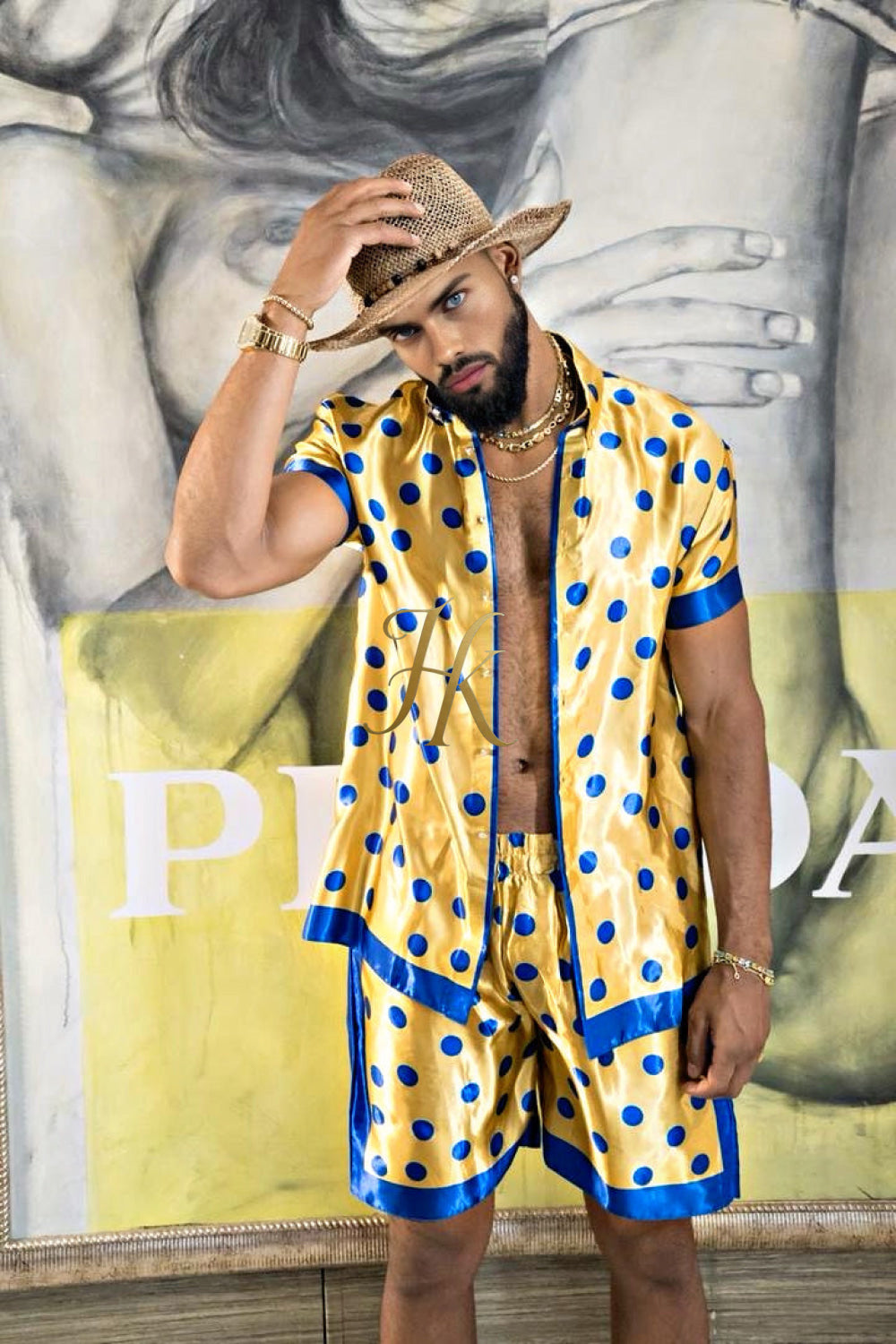 Men's Silk Set - Elevate Your Style with Le Barroco Print - Perfect for Couples and Special Occasions - kayibstrore