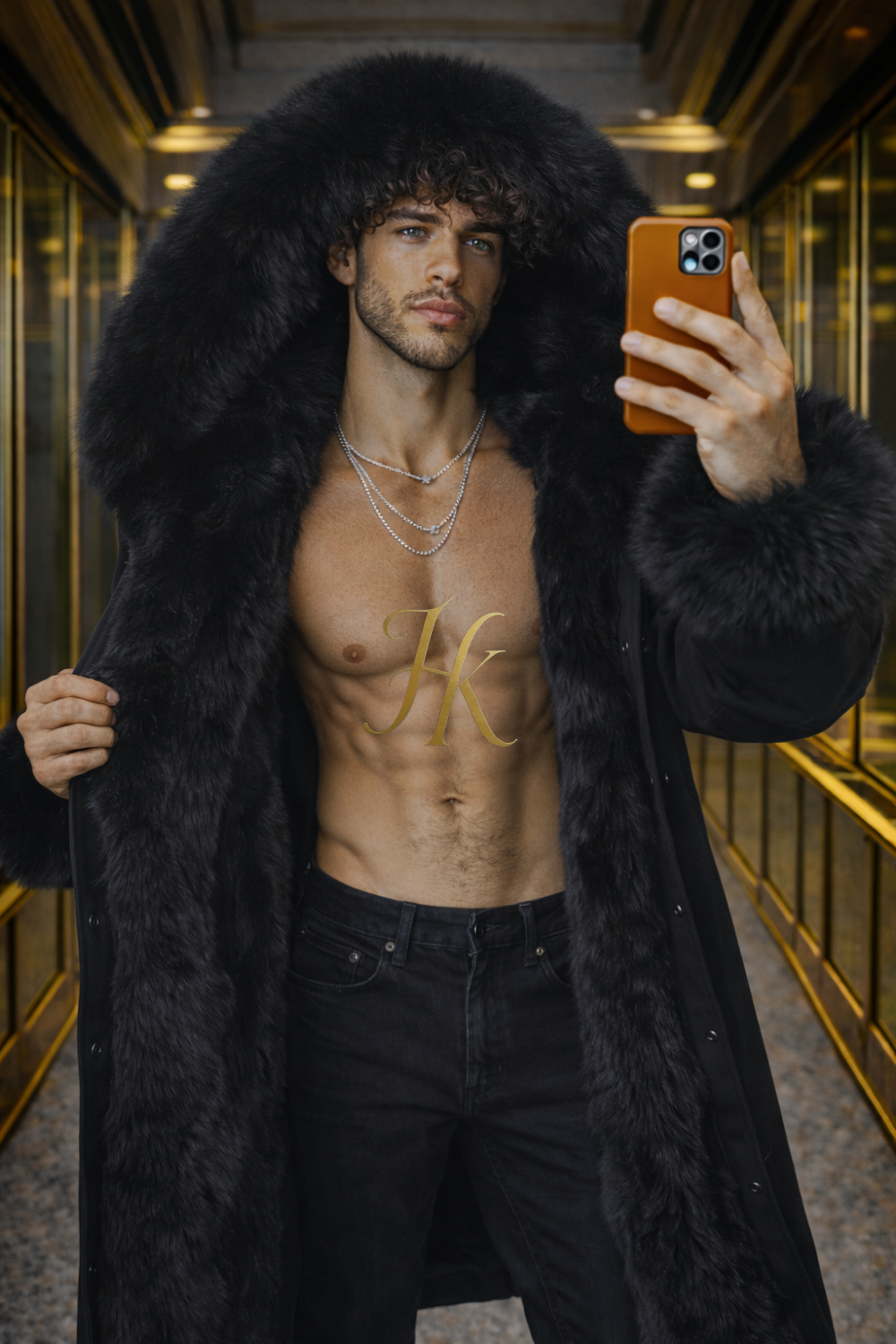 Luxury Fur Hooded Coat – Signature Edition