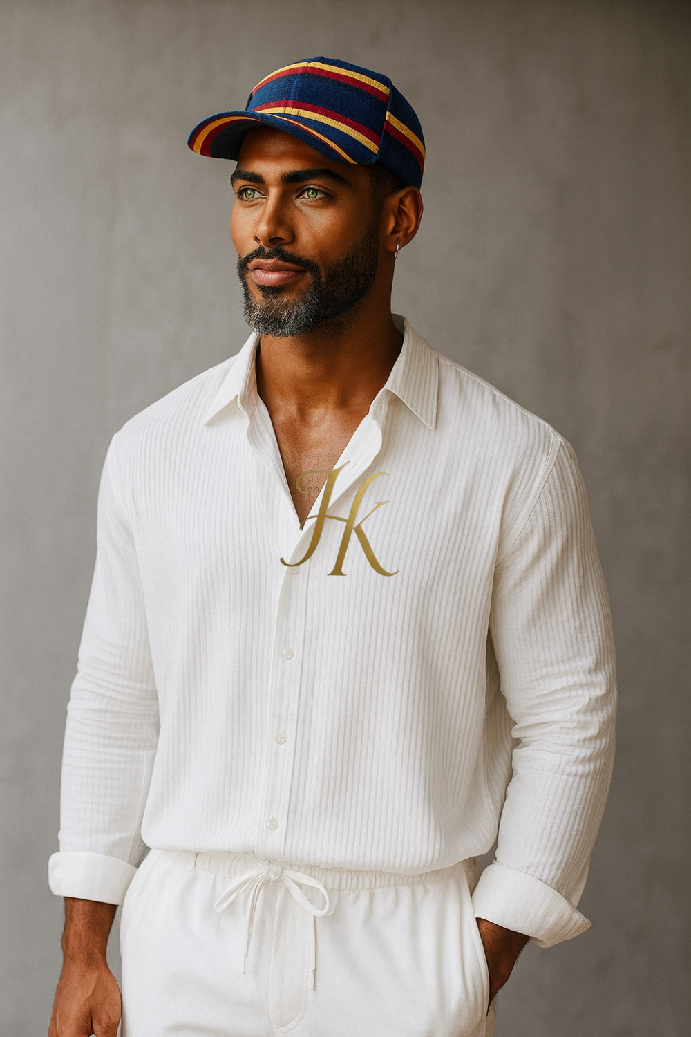 Men’s Two-Piece Shirt & Pants Set – Single-Breasted Top with Drawstring Straight Pants