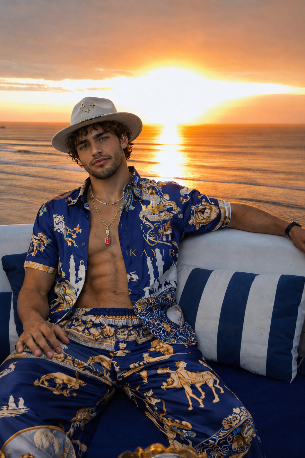 Luxury Light Blue Western Hat – Premium Boho Fedora - kayibstrore