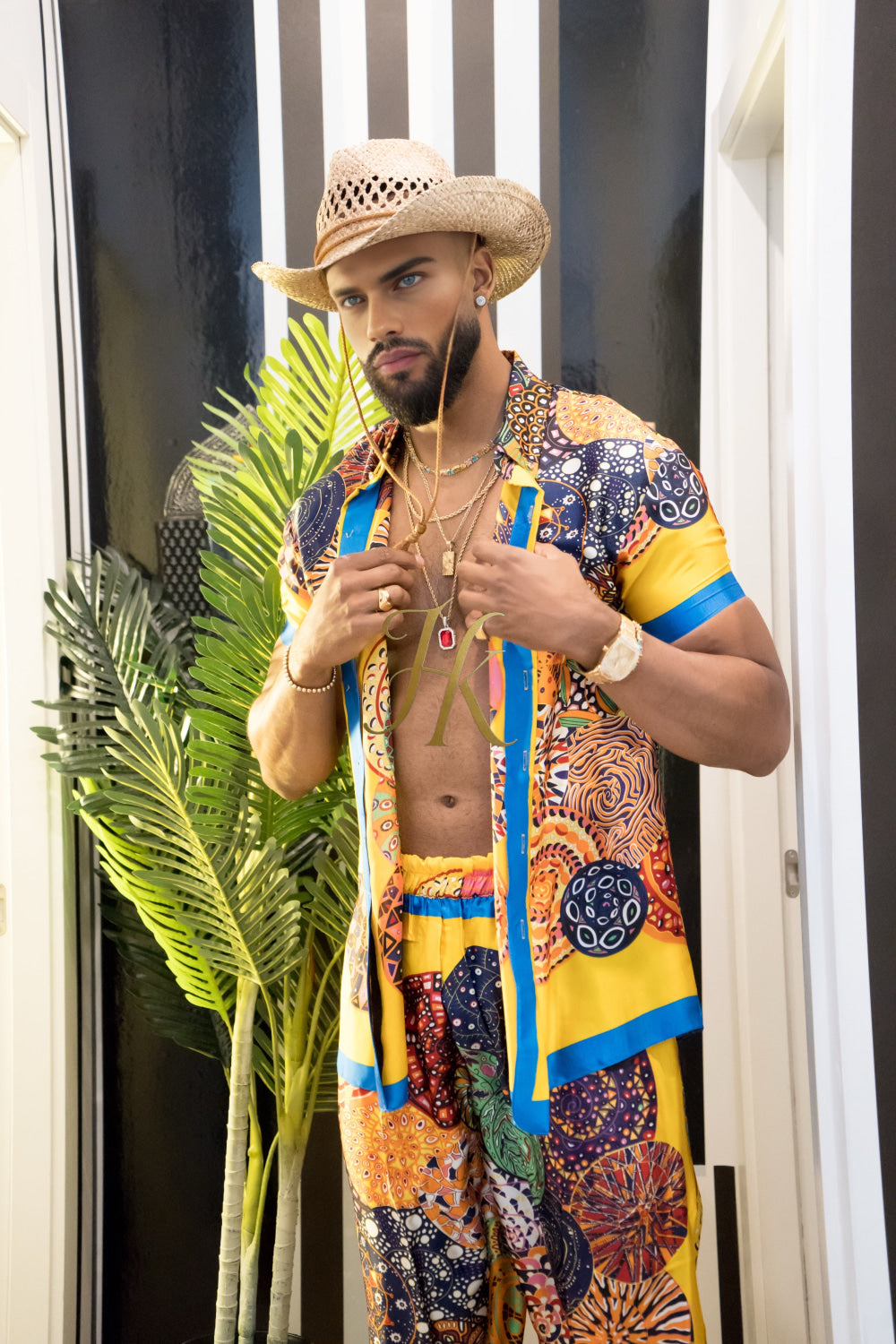 Luxury Men's Silk Summer Set outfits - kayibstrore