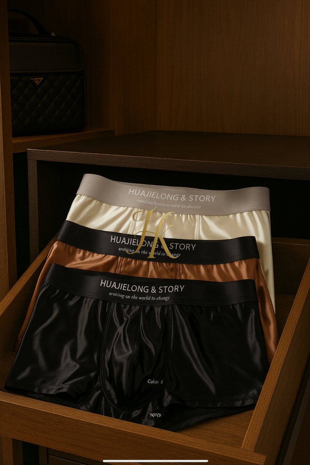 3PCS Luxury Ice Silk Men’s Boxers – Smooth Satin-Like Underwear with Breathable Mesh Crotch