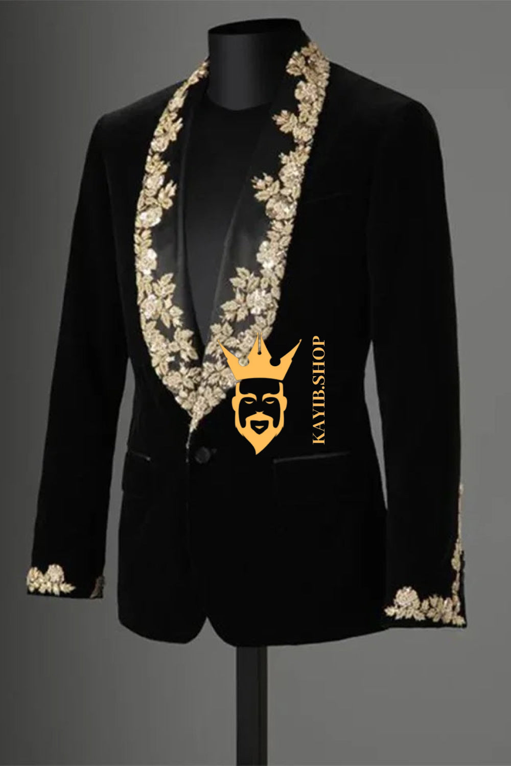 Luxury Handmade Custom velvet blazer Men's Suit with Sheer Velvet Lapel - Elevate Formal Style - kayibstrore