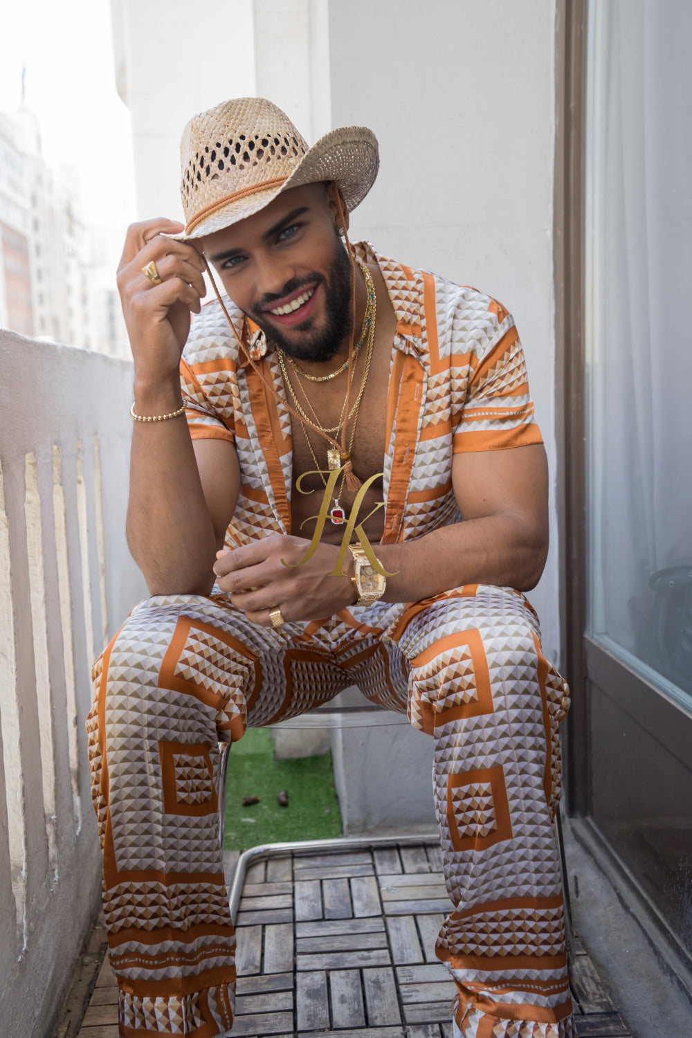 Luxury Handmade Outfits: Men's Luxury Silk Set shirt - kayibstrore