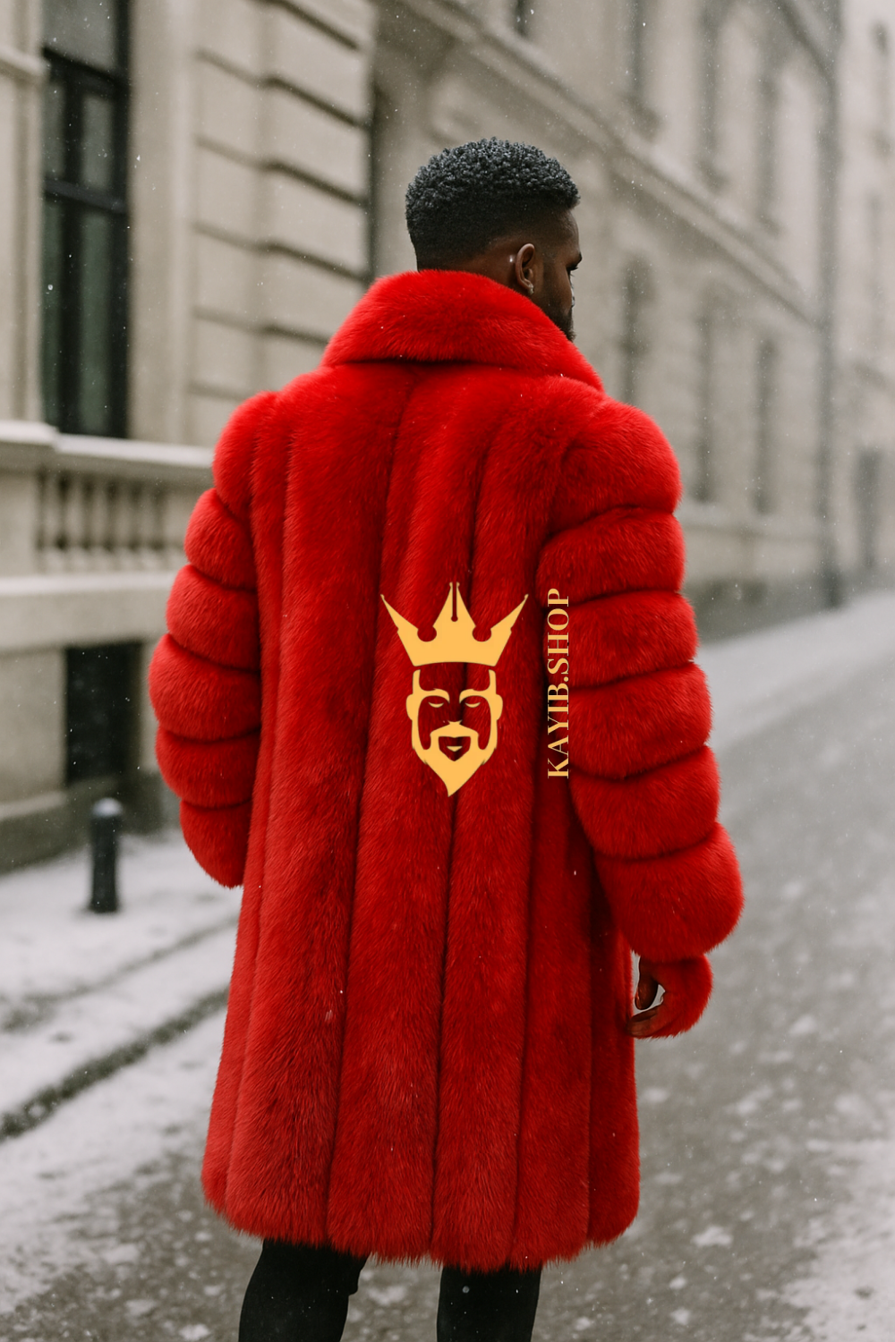 Men’s Natural Long Fox Fur Coat – Genuine Luxury Winter Outwear