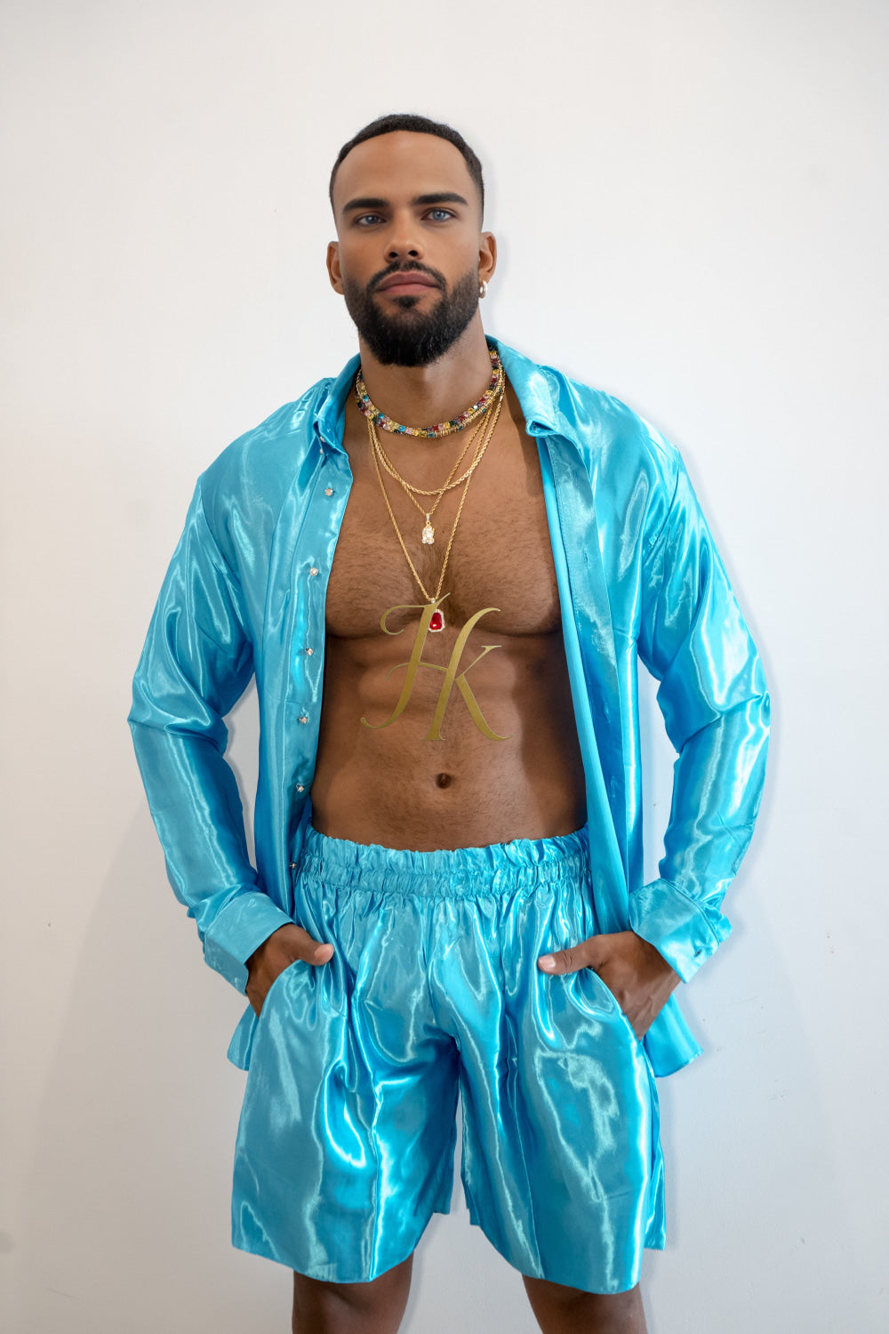 Men's Apparel Silk Shirt Set - Elevate Your Style with Pure Luxury - Hand-Sewn for Impeccable Quality - kayibstrore