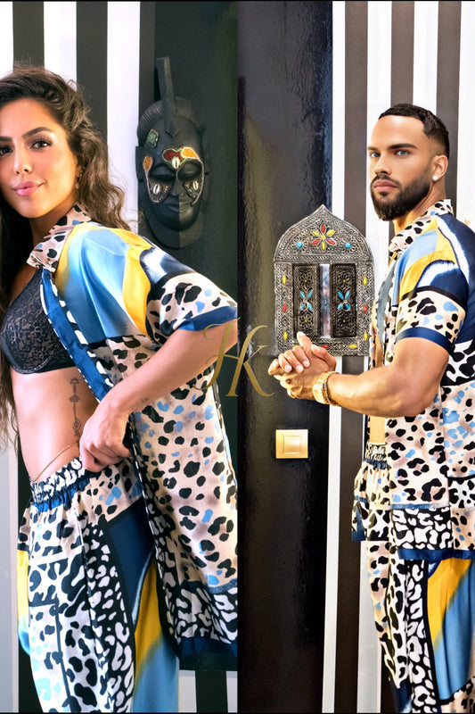 Matching Couple Silk Collection – Iconic Style for Him & Her - kayibstrore
