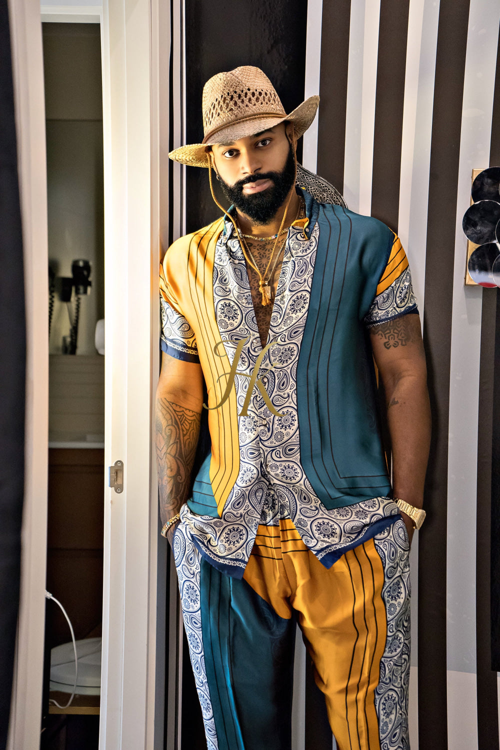 Summer Ready: Men's Silk Shirt and Pant Set - kayibstrore