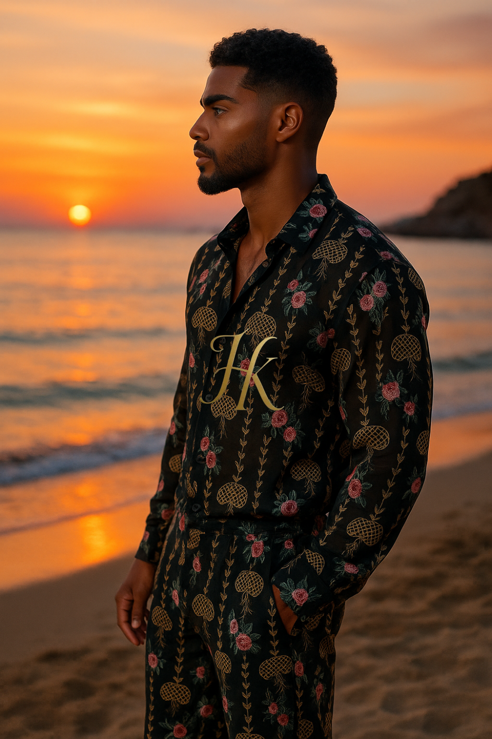 Luxury Men’s Outfit Set – Long Sleeve Shirt & Pants in Pure Rubia Cotton