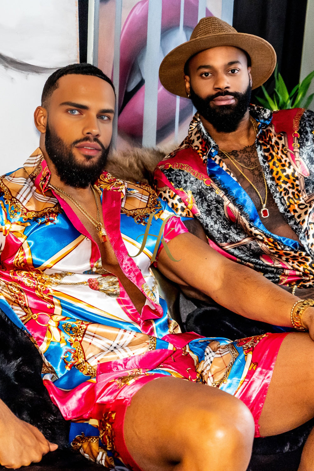 Luxury Boho Silk Shirt Set - Festival Outfit, Boho Handmade Men's Fashion clothes - kayibstrore