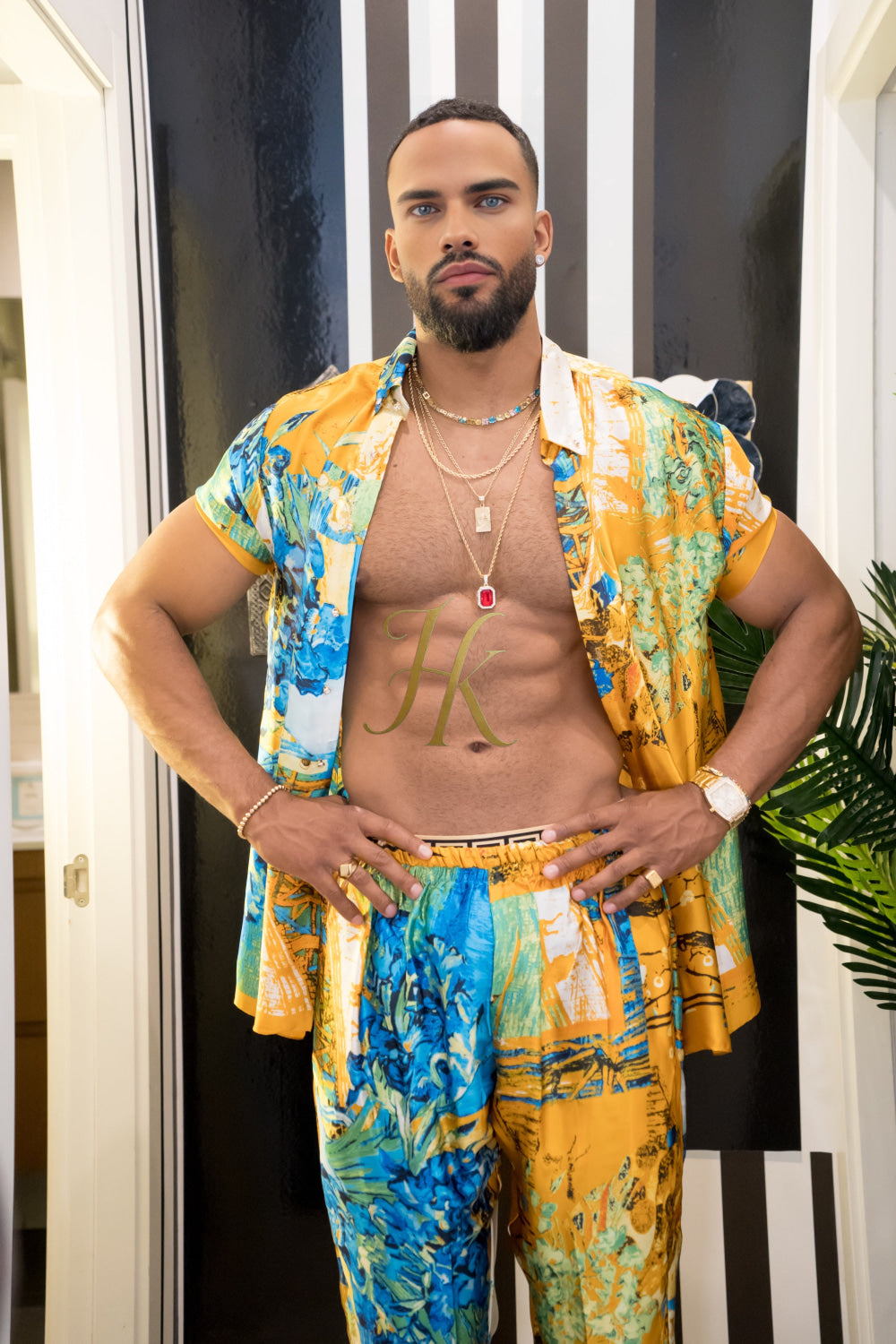 Luxurious Men's Silk Set Pants outfits - kayibstrore