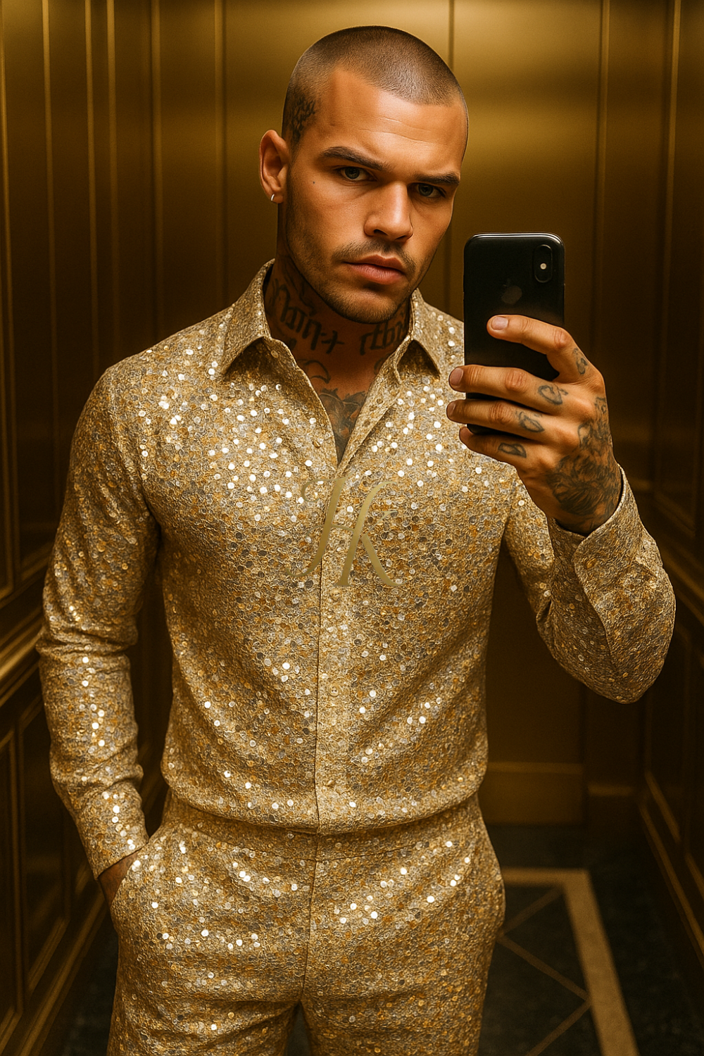Conjunto de vestido de seda de lujo para hombre rojo