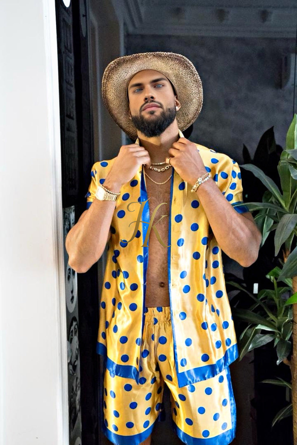 Men's Silk Set - Elevate Your Style with Le Barroco Print - Perfect for Couples and Special Occasions - kayibstrore