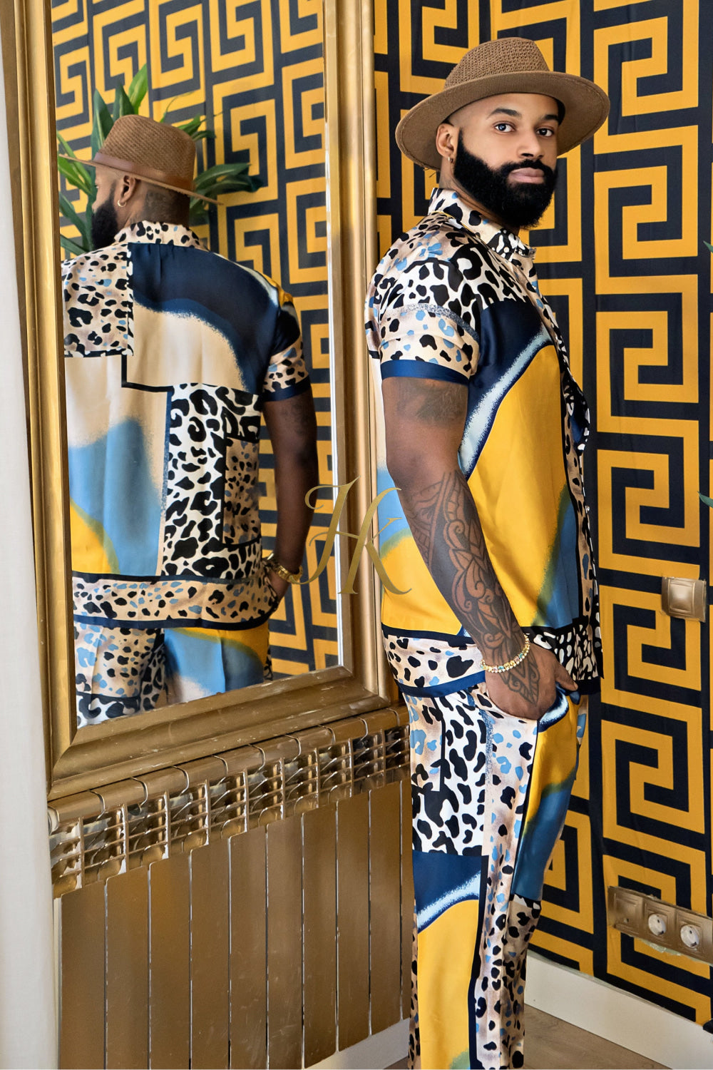 Stand Out with Men's Luxury Silk Rave Wear Set - kayibstrore