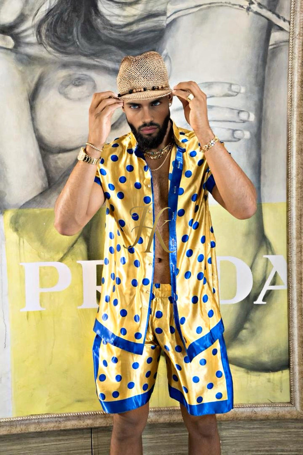 Men's Silk Set - Elevate Your Style with Le Barroco Print - Perfect for Couples and Special Occasions - kayibstrore