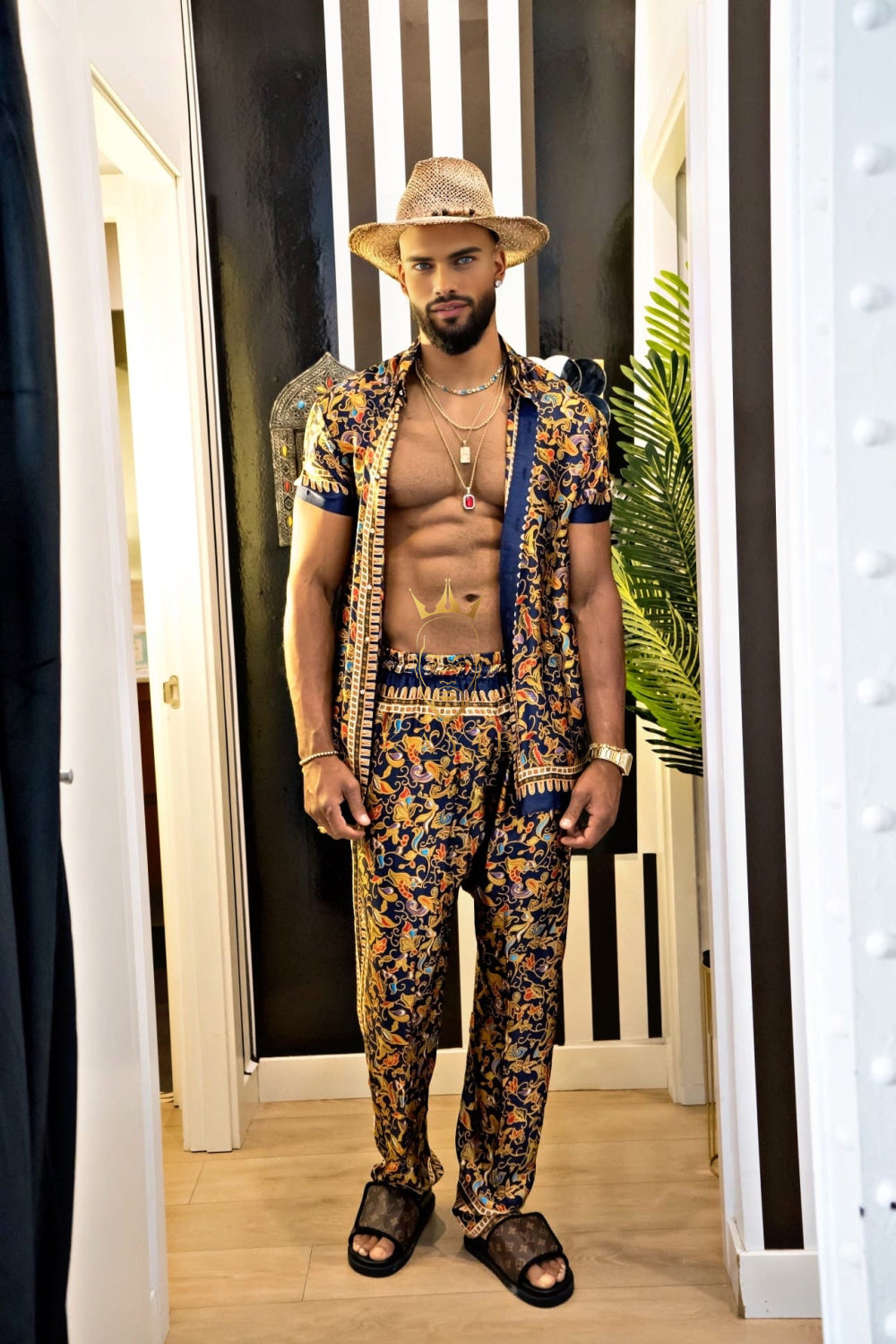 High-End Men's Silk Rave Clothing - kayibstrore