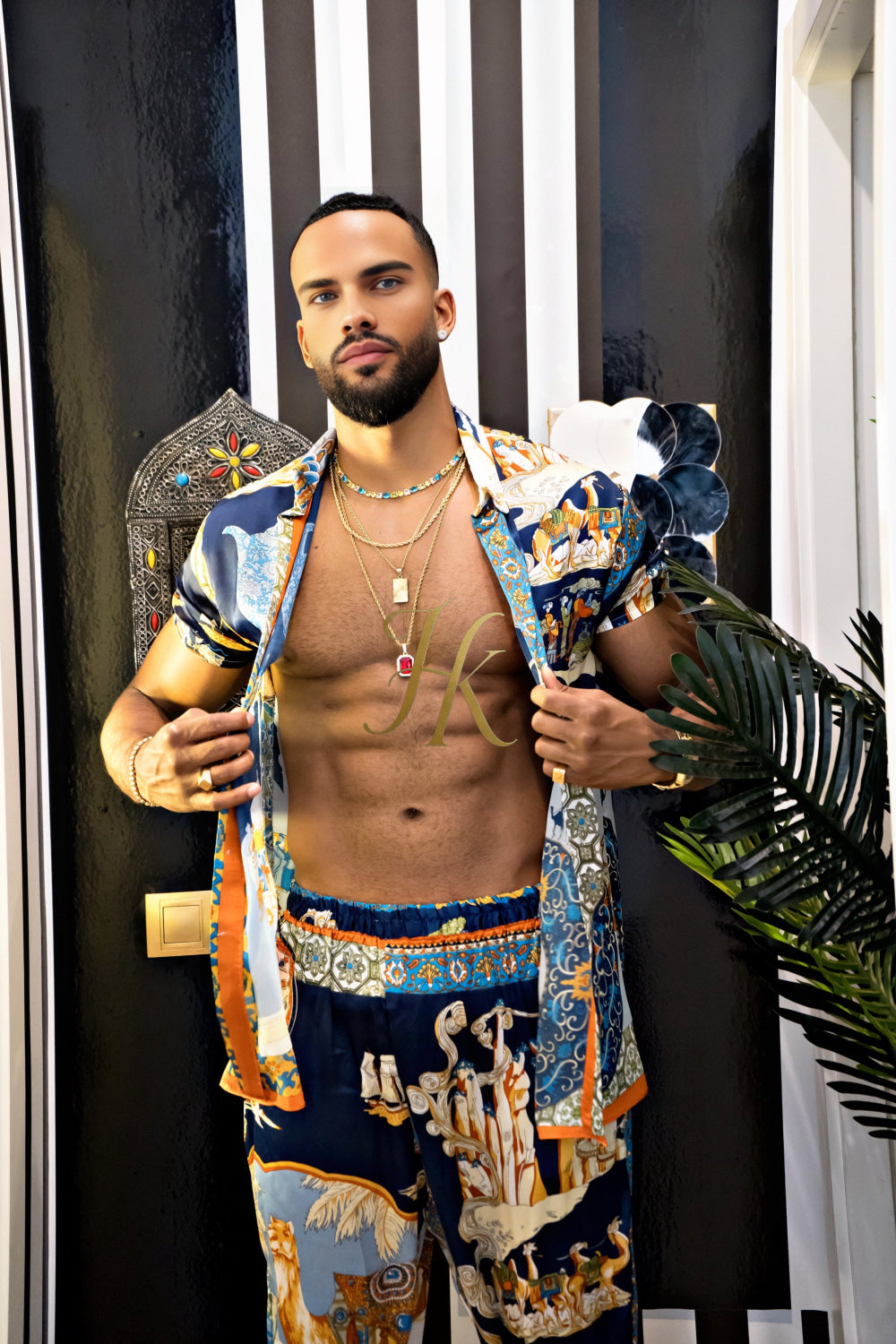 Men's luxury Silk Beach Outfit - kayibstrore