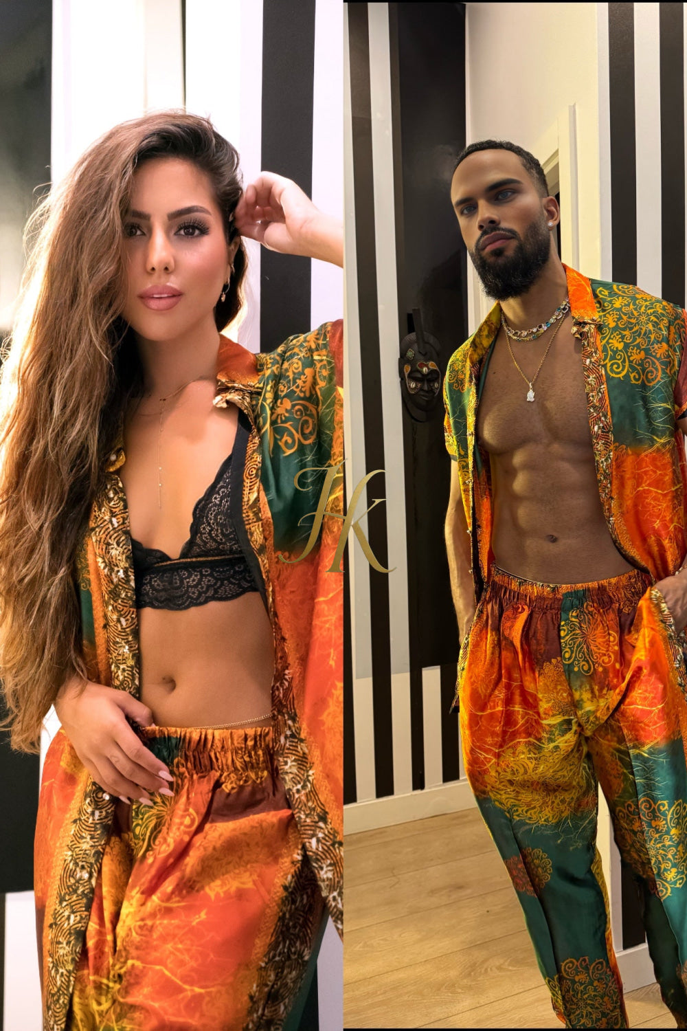 Elegant Couple Matching Outfit – Mulberry Silk Dreams - kayibstrore