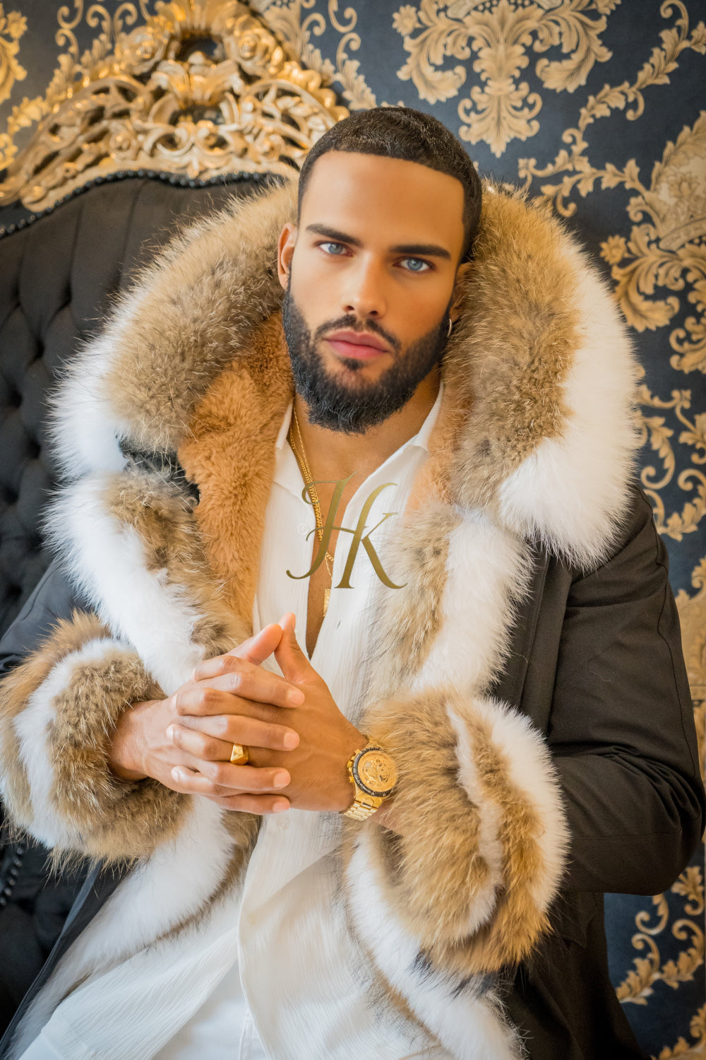 Men's Luxury handmade fox fur Coats Parka - Versatile Winter Protection for the Modern Man - kayibstrore