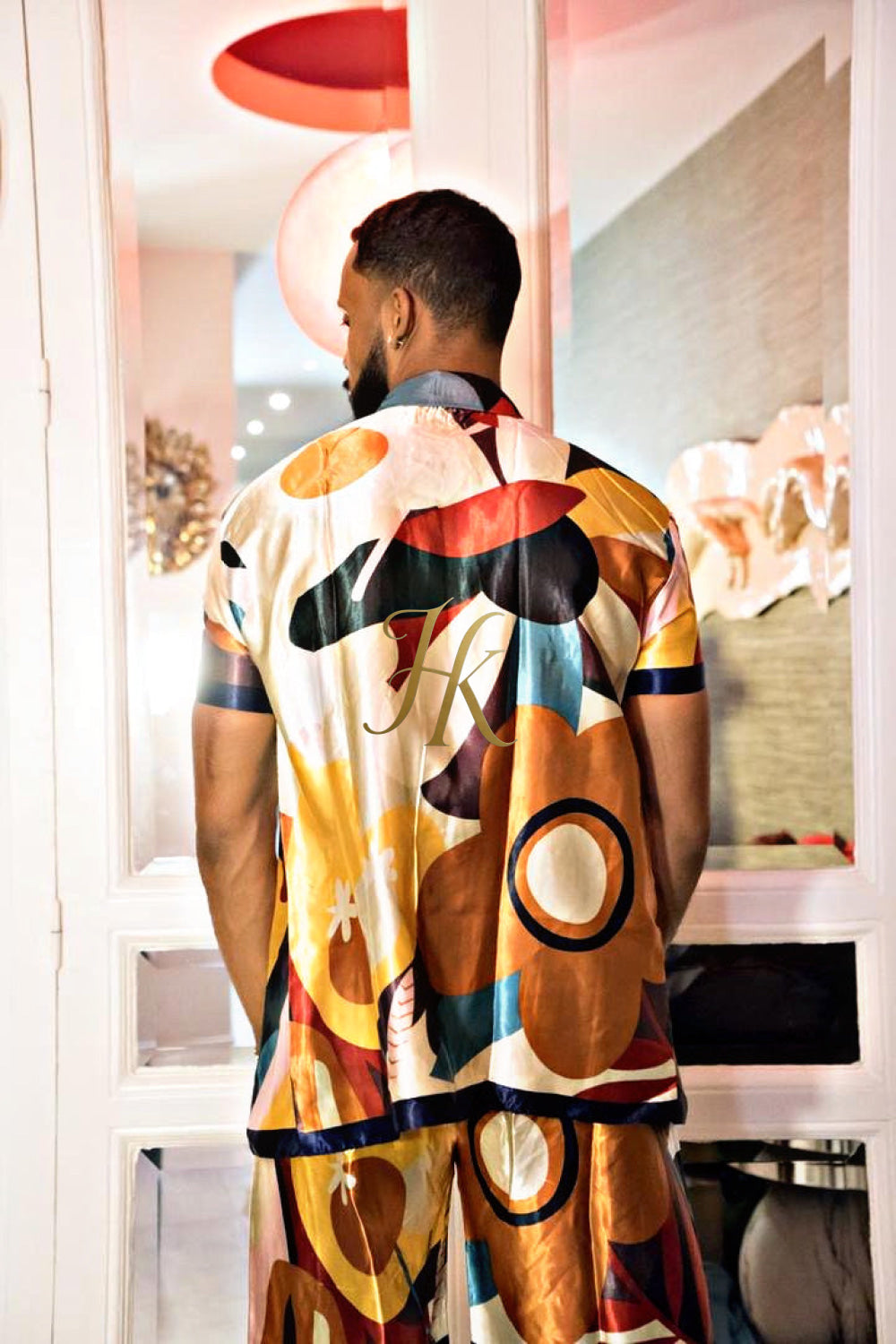 Men's Silk Set - Elevate Your Style with Le Barroco Print - Perfect for Couples and Special Occasions - kayibstrore