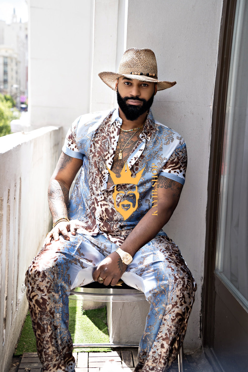 Elevate Your Summer Style: Men's Luxury Silk Set - kayibstrore