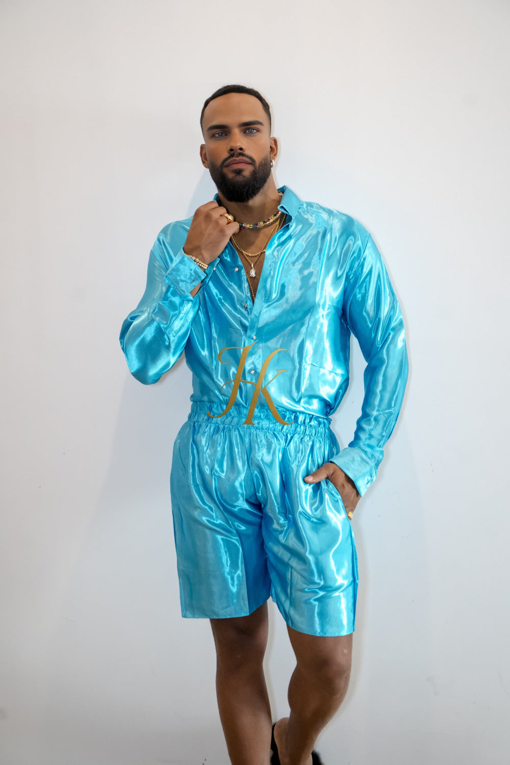 Men's Apparel Silk Shirt Set - Elevate Your Style with Pure Luxury - Hand-Sewn for Impeccable Quality - kayibstrore