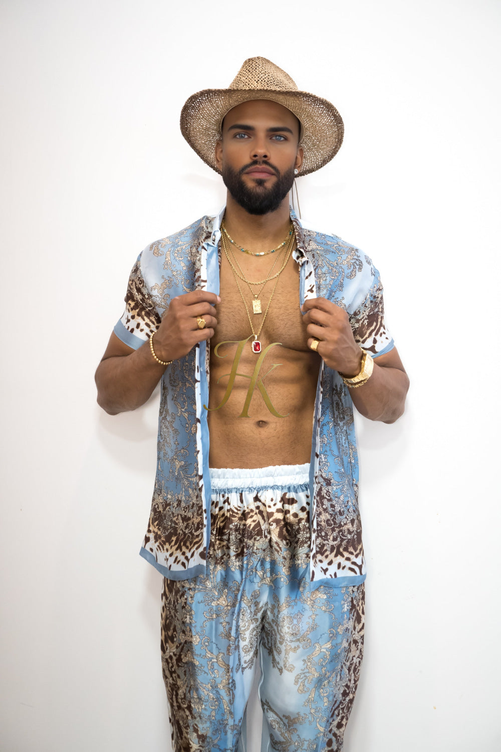 Luxury Handmade Outfits: Men's Luxury Silk Set shirt - kayibstrore