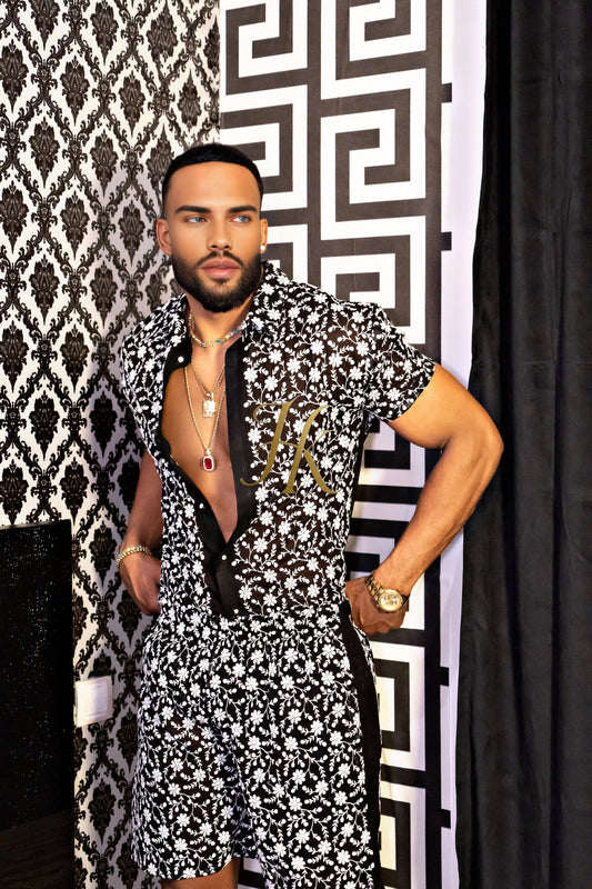 Fashion Spring/Summer Men's Lace Two-Piece Clothing - kayibstrore