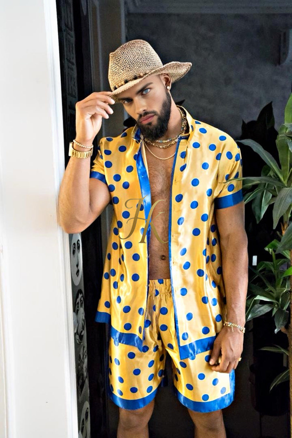 Men's Silk Set - Elevate Your Style with Le Barroco Print - Perfect for Couples and Special Occasions - kayibstrore