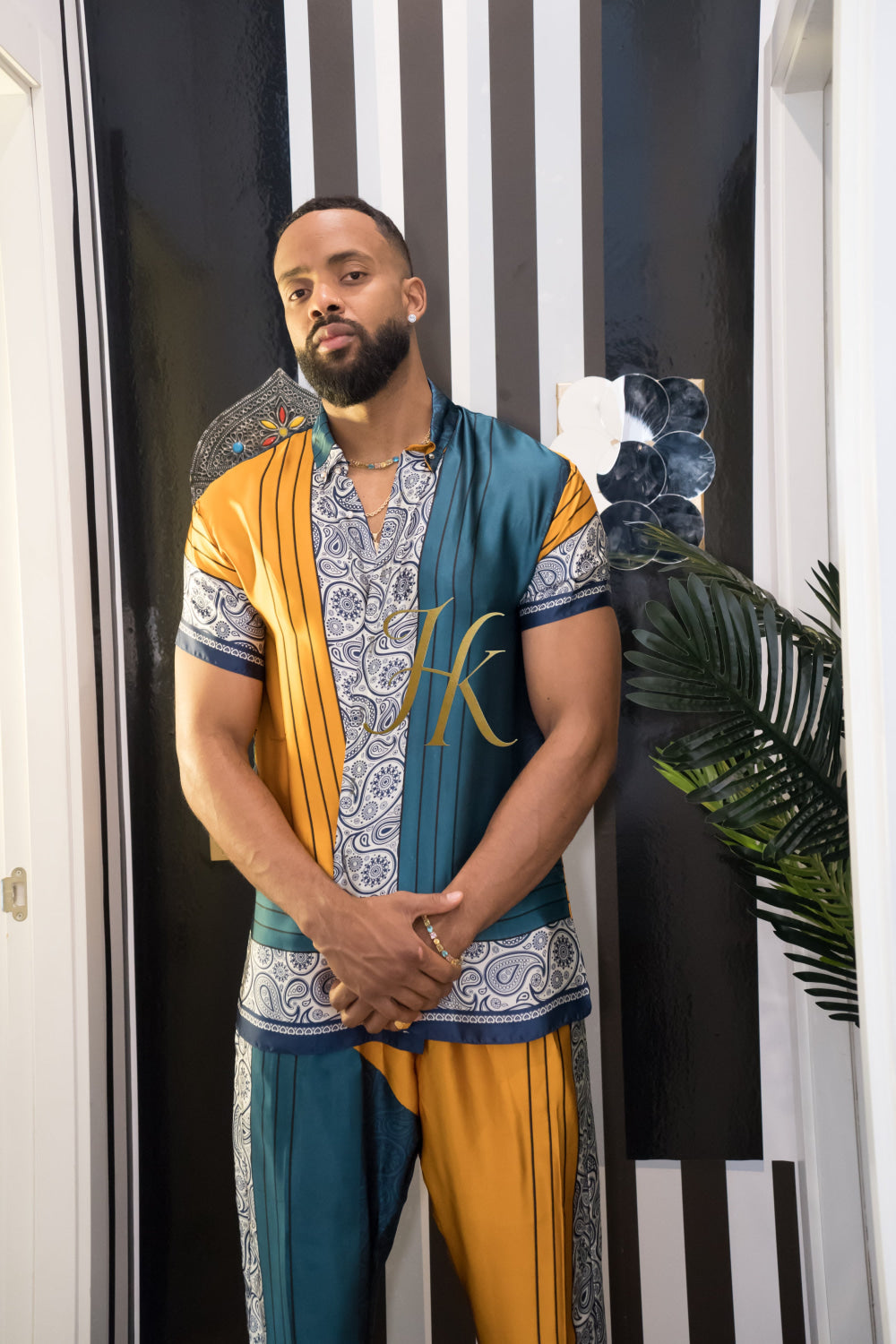 Summer Ready: Men's Silk Shirt and Pant Set - kayibstrore