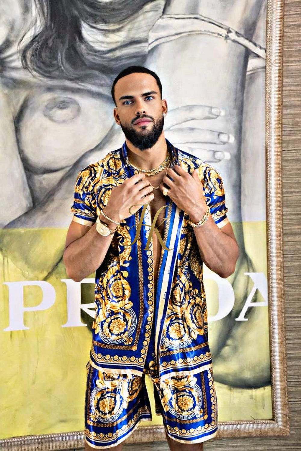 Luxury Silk Shirt Set - Festival Outfit, Boho Handmade Men's Fashion - kayibstrore