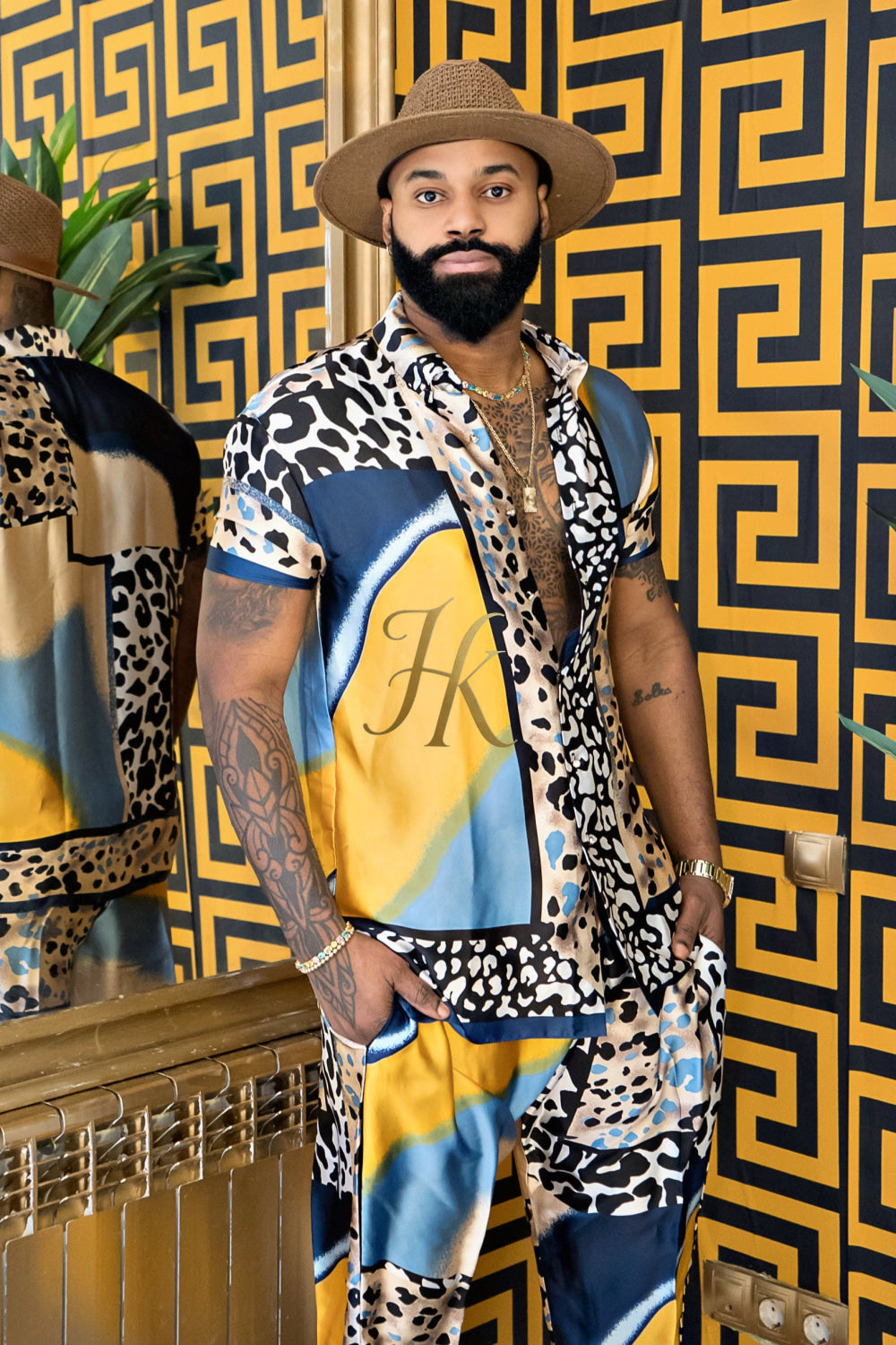 Stand Out with Men's Luxury Silk Rave Wear Set - kayibstrore