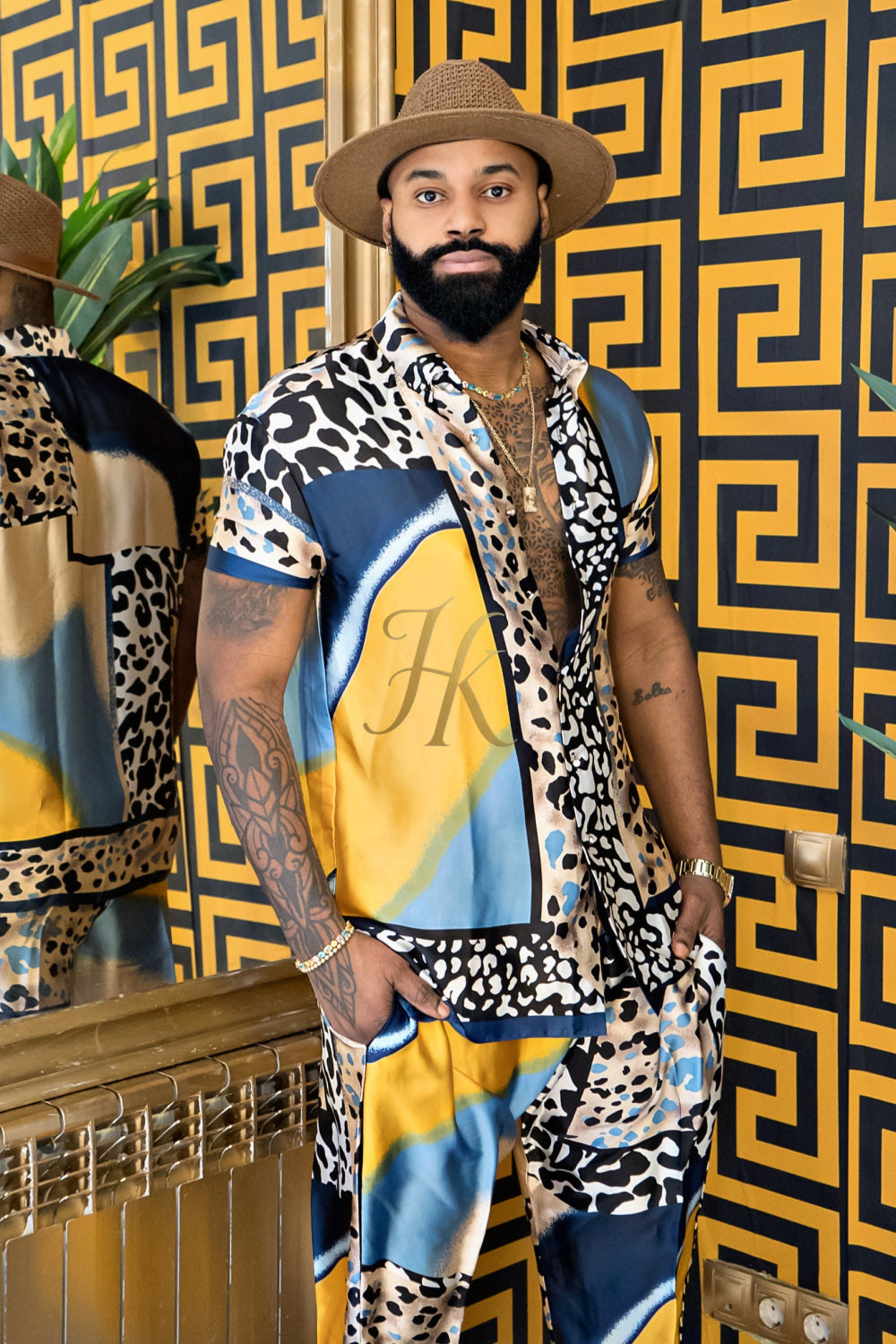 Stand Out with Men's Luxury Silk Rave Wear Set - kayibstrore