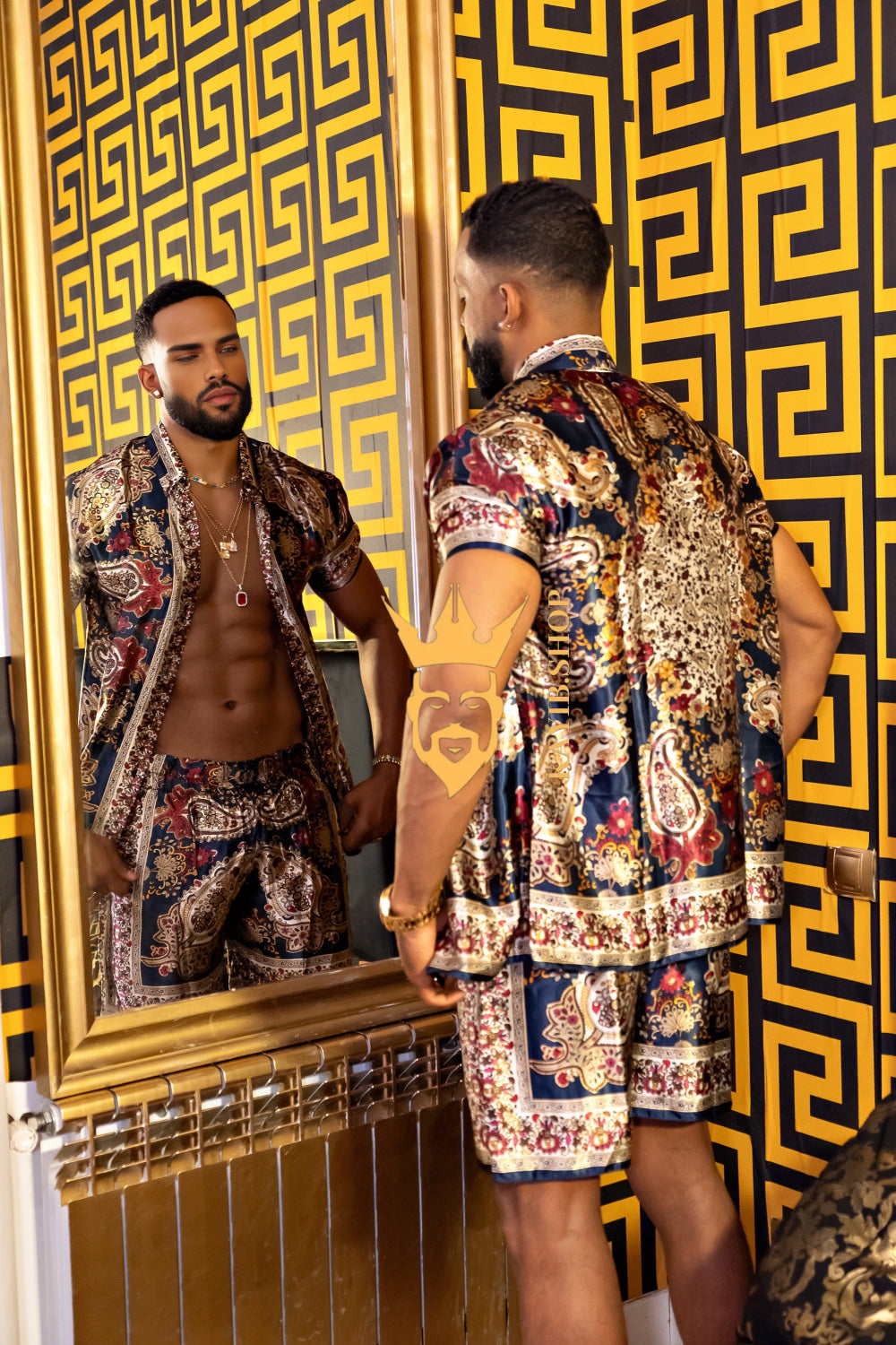 Men’s Luxury Silk Set – 100% Pure Mulberry Silk Shirt & Shorts | Limited Edition Outfit - kayibstrore