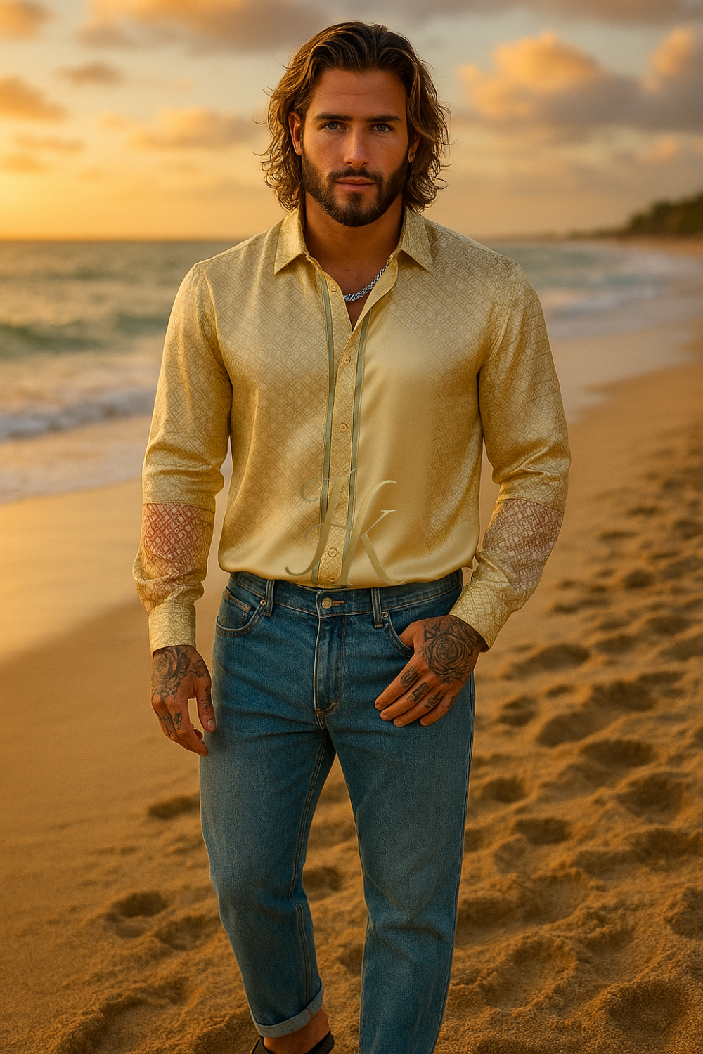 Conjunto de vestido de seda de lujo para hombre rojo