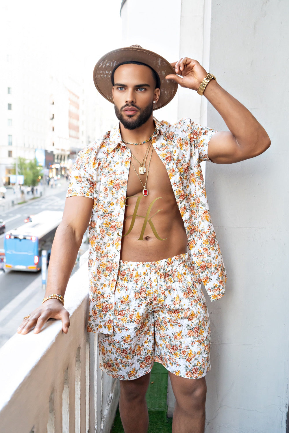 Flower Fashion Spring/Summer Men's Lace Two-Piece Clothing - kayibstrore