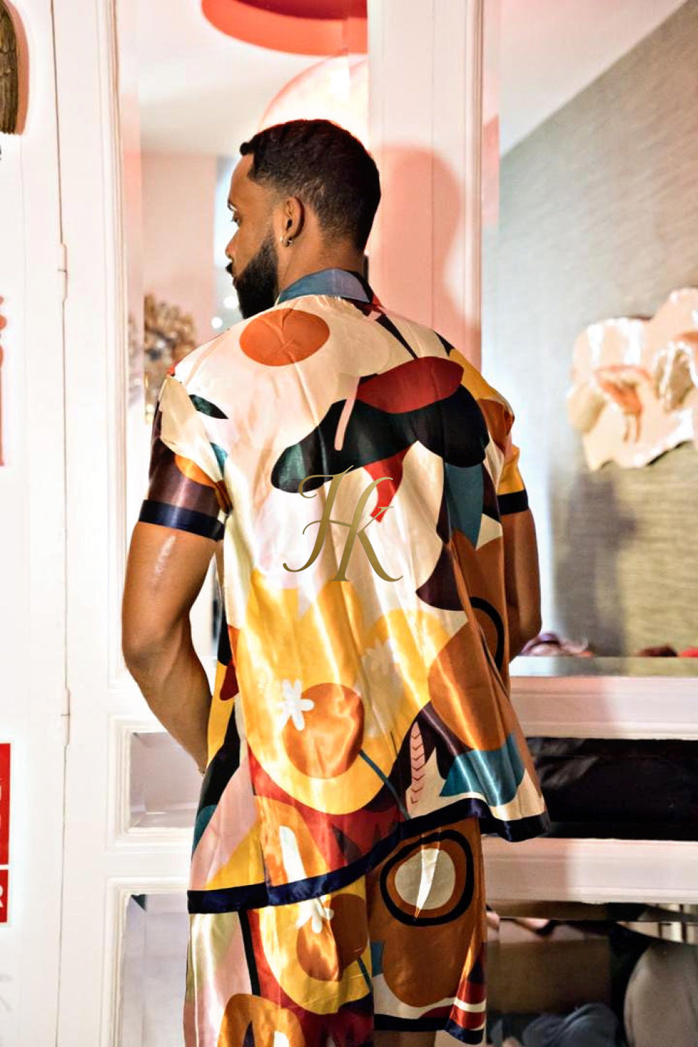 Barroco Silk Outfit - Elevate Your Style with the Luxurious Comfort of Pure Silk and Acanthus Leaf Print - Perfect for Special Occasions - kayibstrore