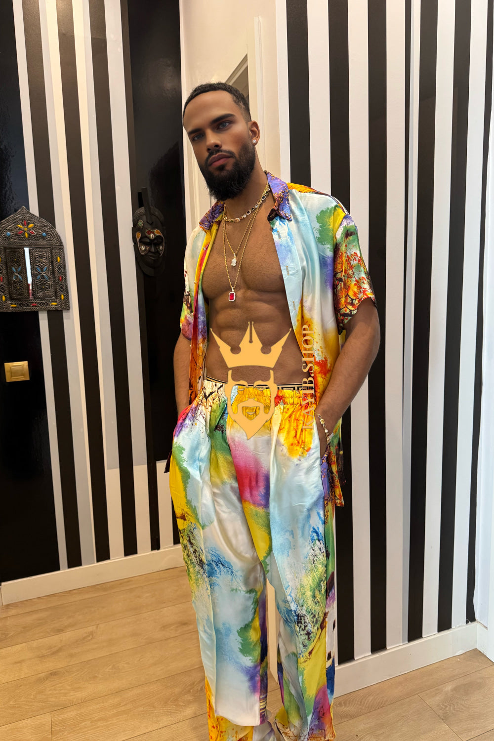 Men's Luxury Silk Set: Perfect for stylish travel, celebrations - kayibstrore